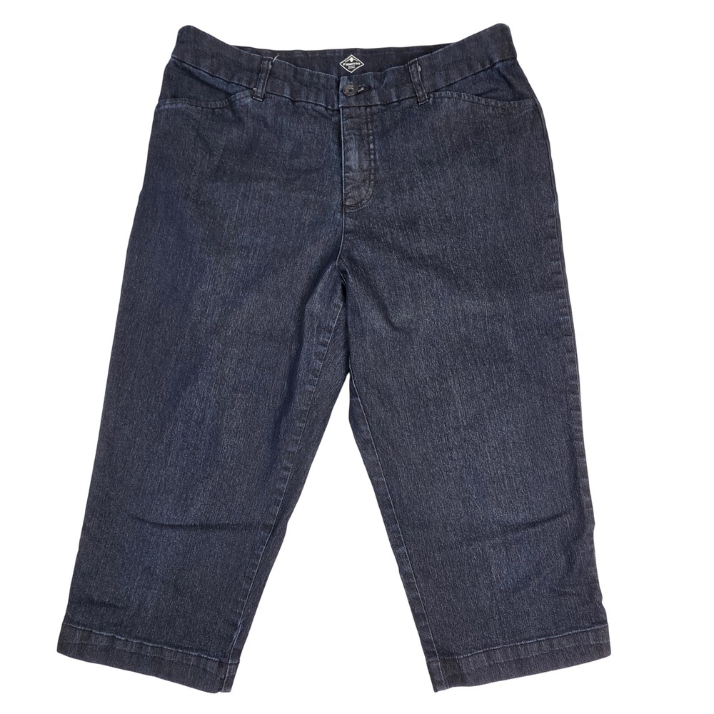 St John's Bay Denim Capri Womens Jeans Size 12 Blue‎ Cotton Blend Cropped Pants
